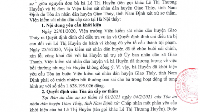 THÔNG BÁO RÚT KINH NGHIỆM VỀ VỤ ÁN “BỒI THƯỜNG THIỆT HẠI DO CƠ QUAN TIẾN HÀNH TỐ TỤNG GÂY RA TRONG HOẠT ĐỘNG TỐ TỤNG HÌNH SỰ”