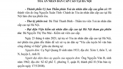 KINH NGHIỆM XÉT XỬ: QUYẾT ĐỊNH GIÁM ĐỐC THẨM HỦY BẢN ÁN DÂN SỰ PHÚC THẨM, BẢN ÁN DÂN SỰ SƠ THẨM VỤ ÁN YÊU CẦU TUYÊN BỐ VĂN BẢN CÔNG CHỨNG VÔ HIỆU