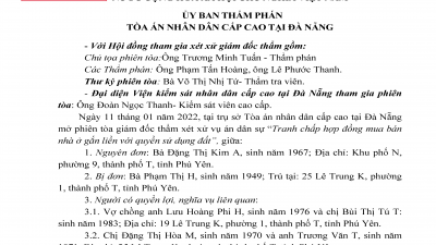 KINH NGHIỆM XÉT XỬ: QUYẾT ĐỊNH GIÁM ĐỐC THẨM HỦY BẢN ÁN SƠ THẨM, BẢN ÁN PHÚC THẨM VỤ ÁN TRANH CHẤP HỢP ĐỒNG MUA BÁN NHÀ Ở GẮN LIỀN VỚI QUYỀN SỬ DỤNG ĐẤT