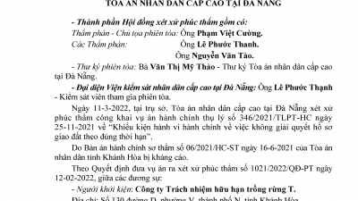 KINH NGHIỆM XÉT XỬ: BẢN ÁN HÀNH CHÍNH PHÚC THẨM SỬA BẢN ÁN SƠ THẨM VỤ ÁN “KHIẾU KIỆN HÀNH VI HÀNH CHÍNH VỀ VIỆC KHÔNG GIẢI QUYẾT HỒ SƠ GIAO ĐẤT THEO ĐÚNG THỜI HẠN”