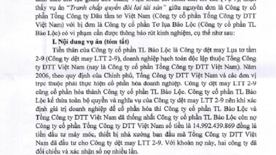 THÔNG BÁO RÚT KINH NGHIỆM VỤ ÁN “TRANH CHẤP QUYỀN ĐÒI LẠI TÀI SẢN”