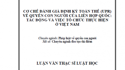 LUẬN VĂN THẠC SĨ: CƠ CHẾ ĐÁNH GIÁ ĐỊNH KỲ TOÀN THỂ (UPR) VỀ QUYỀN CON NGƯỜI CỦA LIÊN HỢP QUỐC: TÁC ĐỘNG VÀ VIỆC TỔ CHỨC THỰC HIỆN  Ở VIỆT NAM