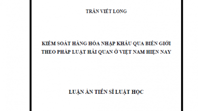 LUẬN ÁN TIẾN SĨ: KIỂM SOÁT HÀNG HÓA NHẬP KHẨU QUA BIÊN GIỚI THEO PHÁP LUẬT HẢI QUAN Ở VIỆT NAM HIỆN NAY