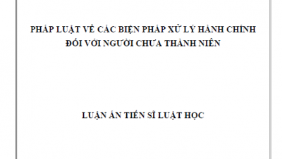 LUẬN ÁN TIẾN SĨ: PHÁP LUẬT VỀ CÁC BIỆN PHÁP XỬ LÝ HÀNH CHÍNH ĐỐI VỚI NGƯỜI CHƯA THÀNH NIÊN