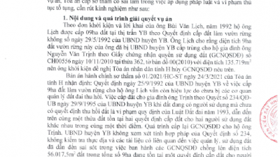 THÔNG BÁO SỐ 18/TB-VC1-HC RÚT KINH NGHIỆM ĐỐI VỚI BẢN ÁN HÀNH CHÍNH SƠ THẨM VÓ VI PHẠM BỊ HỦY ÁN