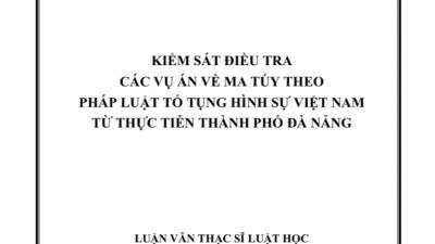 LUẬN VĂN THẠC SĨ: KIỂM SÁT ĐIỀU TRA CÁC VỤ ÁN VỀ MA TÚY THEO PHÁP LUẬT TỐ TỤNG HÌNH SỰ VIỆT NAM TỪ THỰC TIỄN THÀNH PHỐ ĐÀ NẴNG