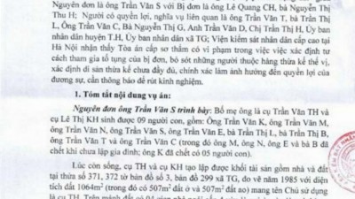 THÔNG BÁO RÚT KINH NGHIỆM: TRANH CHẤP THỪA KẾ VÀ HUỶ GIẤY CHỨNG NHẬN QUYỀN SỬ DỤNG ĐẤT