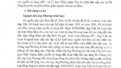 THÔNG BÁO SỐ 25/TB-VC2-V2 RÚT KINH NGHIỆM VỤ ÁN “TRANH CHẤP HỢP ĐỒNG TẶNG CHO QUYỀN SỬ DỤNG ĐẤT”