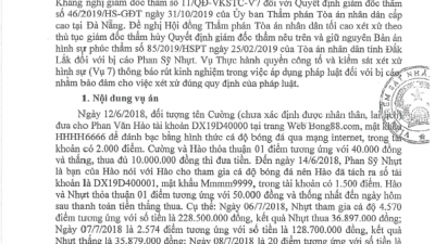 THÔNG BÁO RÚT KINH NGHIỆM CỦA QUYẾT ĐỊNH GIÁM ĐỐC THẨM BỊ VKSTCC KHÁNG NGHỊ
