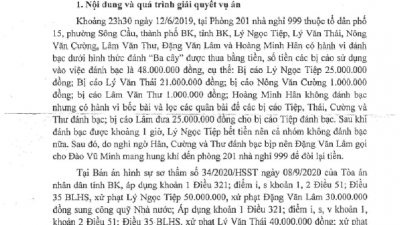 THÔNG BÁO RÚT KINH NGHIỆM VỤ ÁN LÝ NGỌC TIỆP VÀ ĐỒNG PHẠM PHẠM TỘI ĐÁNH BẠC