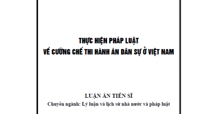 LUẬN ÁN TIẾN SĨ: THỰC HIỆN PHÁP LUẬT VỀ CƯỠNG CHẾ THI HÀNH ÁN DÂN SỰ Ở VIỆT NAM