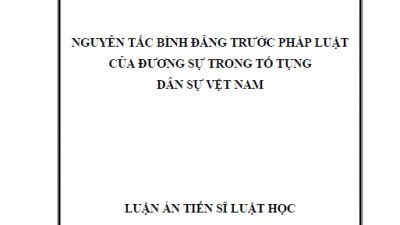 LUẬN ÁN TIẾN SĨ: NGUYÊN TẮC BÌNH ĐẲNG TRƯỚC PHÁP LUẬT CỦA ĐƯƠNG SỰ TRONG TỐ TỤNG DÂN SỰ VIỆT NAM