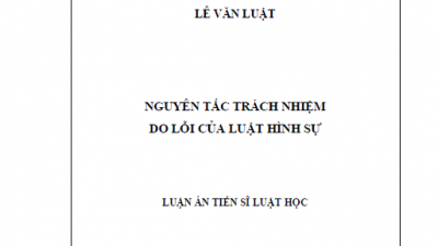 LUẬN ÁN TIẾN SĨ: NGUYÊN TẮC TRÁCH NHIỆM DO LỖI CỦA LUẬT HÌNH SỰ