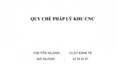 Luận án Tiến sĩ: Quy chế pháp lý khu CNC