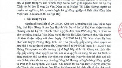THÔNG BÁO RÚT KINH NGHIỆM VỀ TRANH CHẤP ĐÒI TÀI SẢN