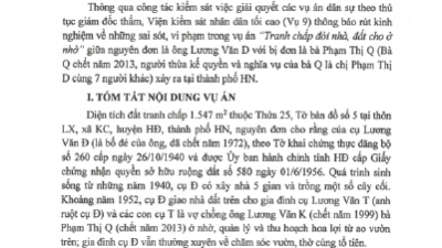 THÔNG BÁO RÚT KINH NGHIỆM TRONG CÔNG TÁC KIỂM SÁT GIẢI QUYẾT CÁC VỤ ÁN DÂN SỰ