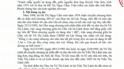 THÔNG BÁO RÚT KINH NGHIỆP: TRANH CHẤP QUYỀN SỬ DỤNG ĐẤT