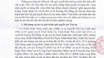 THÔNG BÁO RÚT KINH NGHIỆM VỤ ÁN YÊU CẦU CHIA THỪA KẾ, HỦY GIẤY CHỨNG NHẬN QUYỀN SỬ DỤNG ĐẤT, CÔNG NHẬN QUYỀN SỬ DỤNG ĐẤT, CÔNG NHẬN HỢP ĐỒNG CHUYỂN NHƯỢNG