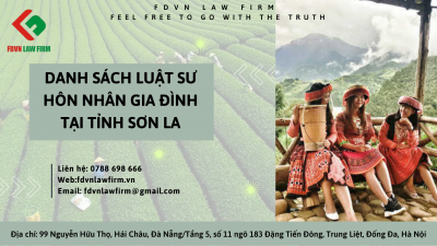 DANH SÁCH LUẬT SƯ HÔN NHÂN GIA ĐÌNH TẠI TỈNH SƠN LA