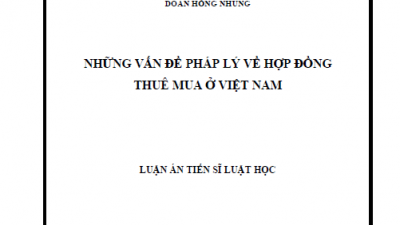 LUẬN ÁN TIẾN SĨ: NHỮNG VẤN ĐỀ PHÁP LÝ VỀ HỢP ĐỒNG THUÊ MUA Ở VIỆT NAM