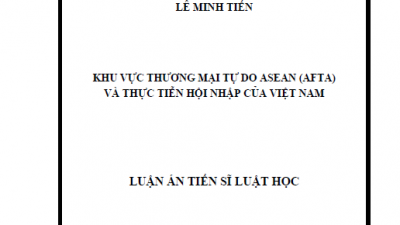 LUẬN ÁN TIẾN SĨ: KHU VỰC THƯƠNG MẠI TỰ DO ASEAN (AFTA) VÀ THỰC TIỄN HỘI NHẬP CỦA VIỆT NAM