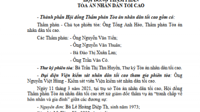 KINH NGHIỆM XÉT XỬ: QUYẾT ĐỊNH GIÁM ĐỐC THẨM HỦY BẢN ÁN SƠ THẨM, BẢN ÁN PHÚC THẨM VỤ ÁN TRANH CHẤP VỀ HÔN NHÂN VÀ GIA ĐÌNH
