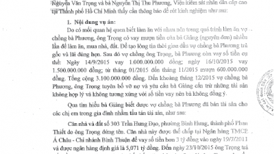 THÔNG BÁO RÚT KINH NGHIỆM VỤ ÁN TRANH CHẤP HỦY HỢP ĐỒNG CHUYỂN NHƯỢNG QUYỀN SỬ DỤNG ĐẤT VÀ HỦY THAY ĐỔI SAU KHI CẤP GIẤY CHỨNG NHẬN QUYỀN SỬ DỤNG ĐẤT