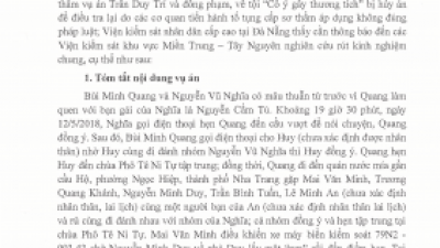 THÔNG BÁO RÚT KINH NGHIỆM VỀ ĐỊNH TỘI DANH: “CỐ Ý GÂY THƯƠNG TÍCH” HAY “GIẾT NGƯỜI”