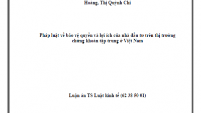 LUẬN ÁN TIẾN SĨ: PHÁP LUẬT VỀ BẢO VỆ QUYỀN VÀ LỢI ÍCH CỦA NHÀ ĐẦU TƯ TRÊN THỊ TRƯỜNG CHỨNG KHOÁN TẬP TRUNG Ở VIỆT NAM