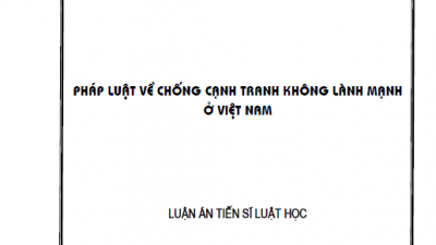 LUẬN ÁN TIẾN SĨ: PHÁP LUẬT VỀ CHỐNG CẠNH TRANH KHÔNG LÀNH MẠNH Ở VIỆT NAM