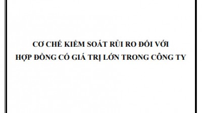 LUẬN ÁN TIẾN SĨ: CƠ CHẾ KIỂM SOÁT RỦI RO ĐỐI VỚI HỢP ĐỒNG CÓ GIÁ TRỊ LỚN TRONG CÔNG TY