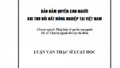LUẬN VĂN THẠC SĨ: BẢO ĐẢM QUYỀN CON NGƯỜI KHI THU HỒI ĐẤT NÔNG NGHIỆP TẠI VIỆT NAM