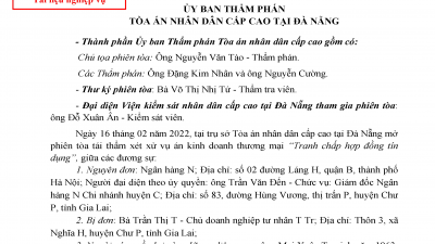 KINH NGHIỆM XÉT XỬ: QUYẾT ĐỊNH TÁI THẨM HỦY QUYẾT ĐỊNH CÔNG NHÂN SỰ THỎA THUẬN CỦA CÁC ĐƯƠNG SỰ, VỤ ÁN TRANH CHẤP HỢP ĐỒNG TÍN DỤNG