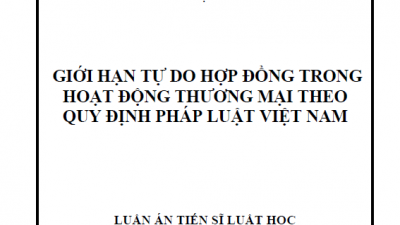 LUẬN ÁN TIẾN SĨ: GIỚI HẠN TỰ DO HỢP ĐỒNG TRONG HOẠT ĐỘNG THƯƠNG MẠI THEO QUY ĐỊNH PHÁP LUẬT VIỆT NAM