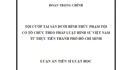 LUẬN ÁN TIẾN SĨ: TỘI CƯỚP TÀI SẢN DƯỚI HÌNH THỨC PHẠM TỘI CÓ TỔ CHỨC THEO PHÁP LUẬT HÌNH SỰ VIỆT NAM TỪ THỰC TIỄN THÀNH PHỐ HỒ CHÍ MINH