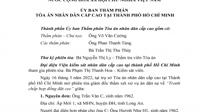 KINH NGHIỆM XÉT XỬ: QUYẾT ĐỊNH GIÁM ĐỐC THẨM HỦY QUYẾT ĐỊNH SƠ THẨM CÔNG NHẬN SỰ THỎA THUẬN CỦA CÁC ĐƯƠNG SỰ