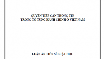 LUẬN ÁN TIẾN SĨ: QUYỀN TIẾP CẬN THÔNG TIN TRONG TỐ TỤNG HÀNH CHÍNH Ở VIỆT NAM