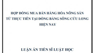 LUẬN ÁN TIẾN SĨ: HỢP ĐỒNG MUA BÁN HÀNG HÓA NÔNG SẢN TỪ THỰC TIỄN TẠI ĐỒNG BẰNG SÔNG CỬU LONG HIỆN NAY