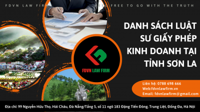 DANH SÁCH LUẬT SƯ GIẤY PHÉP KINH DOANH TẠI TỈNH SƠN LA