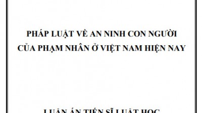 LUẬN ÁN TIẾN SĨ: PHÁP LUẬT VỀ AN NINH CON NGƯỜI CỦA PHẠM NHÂN Ở VIỆT NAM HIỆN NAY