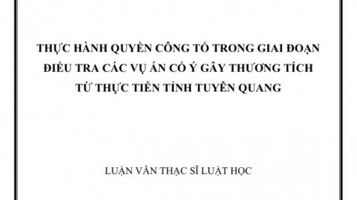 LUẬN VĂN THẠC SĨ: THỰC HÀNH QUYỀN CÔNG TỐ TRONG GIAI ĐOẠN ĐIỀU TRA CÁC VỤ ÁN CỐ Ý GÂY THƯƠNG TÍCH TỪ THỰC TIỄN TỈNH TUYÊN QUANG