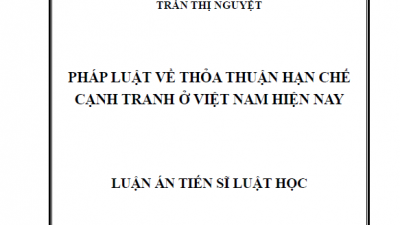 LUẬN ÁN TIẾN SĨ: PHÁP LUẬT VỀ THỎA THUẬN HẠN CHẾ CẠNH TRANH Ở VIỆT NAM HIỆN NAY