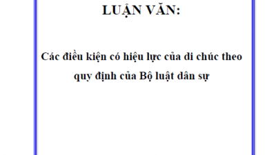 LUẬN VĂN THẠC SĨ: CÁC ĐIỀU KIỆN CÓ HIỆU LỰC CỦA DI CHÚC THEO QUY ĐỊNH CỦA BỘ LUẬT DÂN SỰ