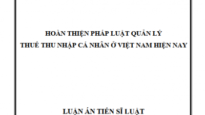 LUẬN ÁN TIẾN SĨ: HOÀN THIỆN PHÁP LUẬT QUẢN LÝ THUẾ THU NHẬP CÁ NHÂN Ở VIỆT NAM HIỆN NAY