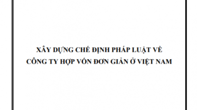 LUẬN ÁN TIẾN SĨ: XÂY DỰNG CHẾ ĐỊNH PHÁP LUẬT VỀ CÔNG TY HỢP VỐN ĐƠN GIẢN Ở VIỆT NAM