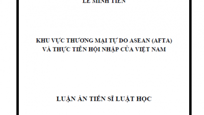LUẬN ÁN TIẾN SĨ: KHU VỰC THƯƠNG MẠI TỰ DO ASEAN (AFTA) VÀ THỰC TIỄN HỘI NHẬP CỦA VIỆT NAM