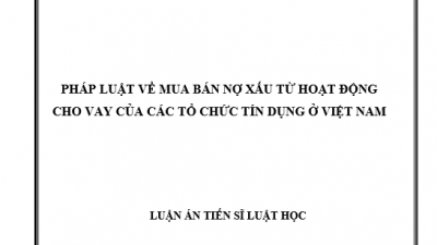LUẬN ÁN TIẾN SĨ: PHÁP LUẬT VỀ MUA BÁN NỢ XẤU TỪ HOẠT ĐỘNG CHO VAY CỦA TỔ CHỨC TÍN DỤNG Ở VIỆT NAM