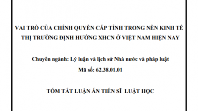 LUẬN ÁN TIẾN SĨ: VAI TRÒ CỦA CHÍNH QUYỀN CẤP TỈNH TRONG NỀN KINH TẾ THỊ TRƯỜNG ĐỊNH HƯỚNG XHCN Ở VIỆT NAM HIỆN NAY