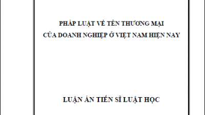LUẬN ÁN TIẾN SĨ: PHÁP LUẬT VỀ TÊN THƯƠNG MẠI CỦA DOANH NGHIỆP Ở VIỆT NAM HIỆN NAY (TÁC GIẢ: PHẠM THỊ THÚY LIỄU)