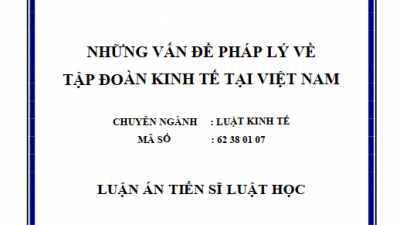 LUẬN ÁN TIẾN SĨ: NHỮNG VẤN ĐỀ PHÁP LÝ VỀ TẬP ĐOÀN KINH TẾ TẠI VIỆT NAM